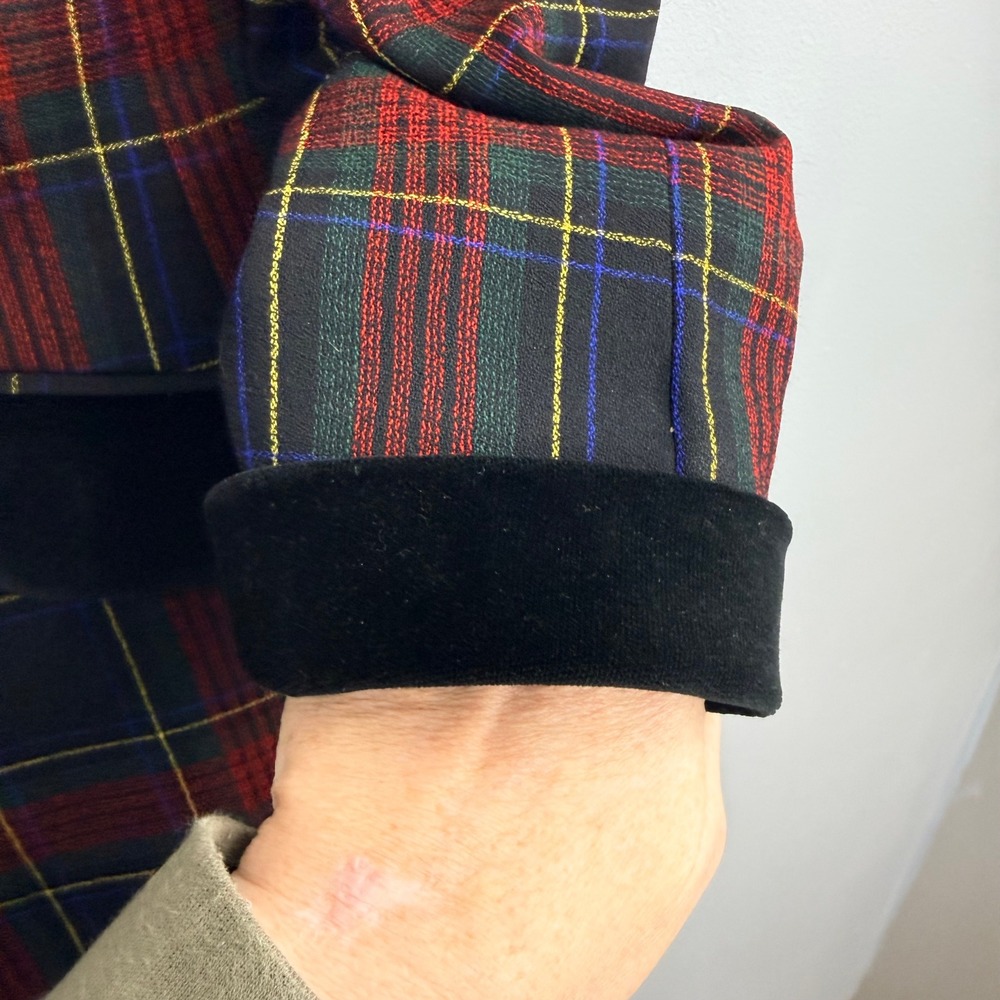 Vintage International Scene Plaid Blazer Velvet Collar Pockets Women's Size 5/6 - Picture 7 of 7